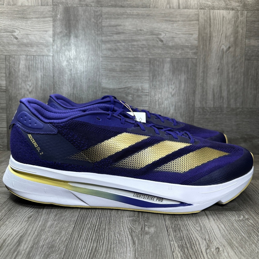 Adidas Adizero SL2 Running Shoes Mens 16 Washington Huskies Purple Gold NEW